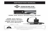 INSTRUCTION MANUAL - greenlee-cdn.ebizcdn.com · for the user to keep one hand on a focus wheel. ... sonal computer for use with the GVIS software. ... • Hard carry case • Instruction