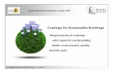 Requirementsofcoatings with regardtosustainability, health ... · Indoor air analysis as acceptance test ... Potable water consumption ... Odour: from qualitiy feature to reason for