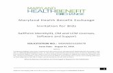 Maryland Health Benefit Exchange Invitation for Bids · Maryland Health Benefit Exchange . Invitation for Bids . SailPoint IdentityIQ, CM and LCM Licenses, Software and Support .