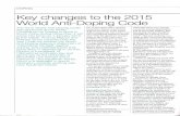 DOPING Key changes to the 2015 World Anti-Doping Code · Key changes to the 2015 World Anti-Doping Code ... Conference on Doping in Sport in ... e The substance is a Specified