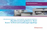 Autosamplers for Ion Chromatography · Dionex AS-AP module. ... sampler completes each task with ease and confidence. ... Trace Grade Vials To achieve the lowest detection limits,