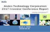 Andes Technology Corporation 2017 Investor Conference … >204 license agreements signed ... Fingerprint Recognition • Touch Screen • eBook/eDictionary • Power management ...