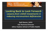 Looking Back to Look Forward - A2Zproject.orga2zorg/files/Klemm_Rolf.pdf · Looking Back to Look Forward ... Meera Shekar, World Bank. Institutional Champions …and many others.
