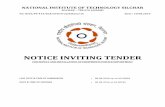 NOTICE INVITING TENDER - nits.ac.innits.ac.in/tenders/NITS_PS_414_ECE_STISProj_BBasu_16.pdf · national institute of technology silchar silchar – 788 010 (assam) no: nits/ps-414/ece/stis