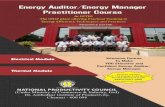 Energy Auditor/Energy Manager Practitioner Course - … · 2017-05-08 · Energy Auditor/Energy Manager Practitioner Course ... As part of this course ... Water Audit and Conservation