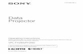 Data Projector - ProjectorCentral · 2016-05-10 · Using the e-mail Report Function ... You can project the images from two ... (Sony products are recommended.) † The HDMI terminal