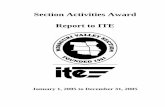 Section Activities Award Report to ITE - MOVITE Annual Report i ... Liability Insurance $500.00 Student Competition $910.24 ... November 2005 – Nicci Tiner, MOVITE President, gave