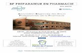 BP PREPARATEUR EN PHARMACIE - arcpp.org · Association Régionale des Cours Professionnels de la Pharmacie BP PREPARATEUR EN PHARMACIE UFA ARCPP Association Régionale des …