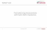 Thermoforming Enhancements with Cyclic Olefin Copolymers Thermoforming Films... · TOPAS Advanced Polymers A Member of the Polyplastics Group TOPAS® COC 1 Thermoforming Enhancements