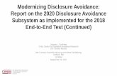 Modernizing Disclosure Avoidance: Report on the … percent Detail File ... Enumeration responses, unduplication: ... Protection Process Disclosure Avoidance System Pre-specified