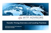 Transfer Pricing Overview and Leading Practices - … 2012/Presentations...(i.e., transfer pricing is usually not a one‐sided analysis) • Prepare a transfer pricing model • Identify