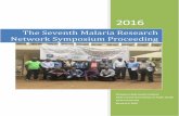 The Seventh Malaria Research Network Symposium … Malaria research...The seventh Malaria research network symposium was a result of a concerted effort of different organization and