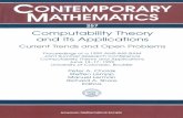 CONTEMPORARY MATHEMATICS MATHEMATICS 257 Computability Theory and Its Applications Current Trends and Open Problems Proceedings of a 1999 AMS-IMS-SIAM Joint Summer Research Conference