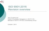 ISO 9001:2015 Revision overview - qualcon.com.au · ISO 9001:2015 Revision overview Alex Ezrakhovich Head of Australian Delegation to ISOTC176, Member of ISOTC176 SC2 Coordinating