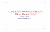 Long-Short Term Memory and Other Gated RNNssrihari/CSE676/10.10 LSTM.pdf · Long-Short Term Memory and Other Gated RNNs ... 9. Leaky Units and ... is singular or plural so that we