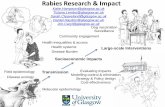 Rabies Research & Impact - University of Glasgow · •The burden of rabies is substantial •Elimination of rabies through dog vaccination is epidemiologically & operationally feasible