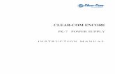 CLEAR-COM ENCORE · PK-7 POWER SUPPLY 1-1 OPERATION INTRODUCTION Congratulations on choosing this Clear-Com product. Clear-Com was established in 1968 and remains the market leader