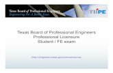 Texas Board of Professional Engineers Professional ... · –FE exam uses both the International System of Units ... •Example: Electrical –Computer Engineering, Electrical and