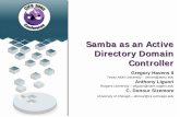 Samba as an Active Directory Domain Controllerdonour/prof/cifs2002.pdf · uProvides much tighter integration of ... DNS Windows Client Active Directory LDAP SMB DCERPC Kerberos ...