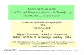 Creating Value from Intellectual Property Assets and ...€¦ · Creating Value from Intellectual Property Assets and Transfer of ... Presentation at the International Seminar, ...