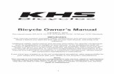 Bicycle Owner’s Manual - Home - KHS Bicycles · Bicycle Owner’s Manual 11th Edition, 2015 ... B. Seat post cam action clamp p. 24 C. Brakes p. 25 D. Shifting gears p. 27 E. Pedals