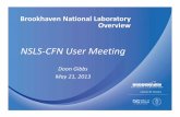 Brookhaven National Laboratory Overview - NSLS-II UECnslsuec.org/documents/2013_Users_Meeting_Gibbs.pdf · Brookhaven National Laboratory Overview. ... nuclear and high energy physics,