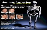 the cutting edge - ProfilesHouston.com Home Page ©2011 …hneos.com/Resources/TRHTexOrthSport.pdf · WHAT BONES ARE MADE OF To understand why bones break, it helps to know what bones