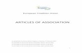 ARTICLES OF ASSOCIATION - European Triathlon Union · European Triathlon Union ARTICLES OF ASSOCIATION ... Proceedings of the Executive Board 23 20. ... science, technology and ...