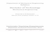 of Bachelor of Technology - Rajasthan Technical … · 2018-01-24 · of Bachelor of Technology Mechanical Engineering From III to VI Semester ... applications. 2 IV Torsion: Torsional