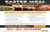 easter mealeaster meal - Dickey's Barbecue Pit cut or barbecue honey ham* 1. Remove foil and plastic, then discard. 2. Place in roasting pan and wrap tightly with foil. 3. Bake for