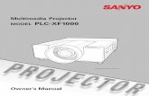 Multimedia Projector MODEL PLC-XF1000 - Audio … Projector MODEL PLC-XF1000 Owner’s Manual Projection lens is optional. 2 This Multimedia Projector is designed with most advanced
