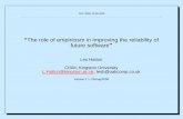 The role of empiricism in improving the reliability of … Slide “The role of empiricism in improving the reliability of future software" Les Hatton CISM, Kingston University L.Hatton@kingston.ac.uk,