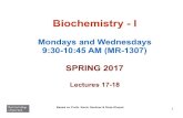 Biochemistry - I · Biochemistry - I Mondays and ... • ∆G’o, biochemical standard free energy, ... 492 Bioenergetics and Biochemical Reaction Types KEY CONVENTION: ...