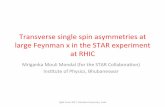Transverse single spin asymmetries at large …1...Transverse single spin asymmetries at large Feynman x in the STAR experiment at RHIC Mriganka Mouli Mondal (for the STAR Collaboraon)