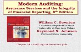 Modern Auditing - Muhariefeffendi's Website · Chapter 14 – Auditing the Revenue Cycle . ... •Depositing Cash in Bank ... –Perform Cash Receipts Cutoff Test .