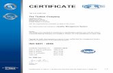 The Timken Company - ARSA · Annex to Certificate Registration No. 10002823 QM08 The Timken Company Asheboro Plant 3500 Timken Place Randleman, NC 27317 United States of America