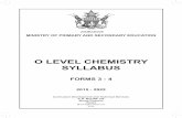 O LEVEL CHEMISTRY SYLLABUS · O LEVEL CHEMISTRY SYLLABUS ... Chemistry plays an important role in the technological ... , ammonia and Hydrochloric acid ...