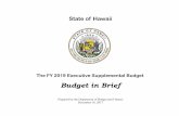 Budget in Brief€¢ Native Hawaiians: Honor, respect, ... pasHew years and general fund revenue growth trends have ... BUDGET IN BRIEF