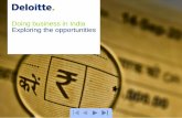 Doing business in India Exploring the opportunities - Deloitte · Company has been the preferred form for doing business in India, MNCs are considering setting up LLP in India for