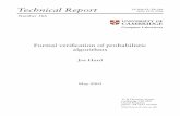 Formal verification of probabilistic algorithms · Abstract This thesis shows ... erating dice rolls from coin ips; ... project is tackled head-on in the three volumes of Principia