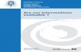 Are our interventions evaluable ? - Federal Public … Evaluation Office of Belgian Development Cooperation/SEO (2015), Study on the theoretical evaluability conditions of cooperation