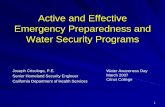 Active and Effective Emergency Preparedness and Water ... · 1 Active and Effective Emergency Preparedness and Water Security Programs Joseph Crisologo, P.E. Senior Homeland Security