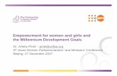 Empowerment for women and girls and the Millennium ... · Empowerment for women and girls and the Millennium Development Goals Dr. Arletty Pinel – pinel@unfpa.org ... Nicole Kidman,