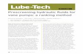 Lube--Tech · Vane Pump test; 2) a predictive test must reproduce the actual wear mechanism in the hydraulic pump and 3) be sufficiently reproducible. Earlier attempts