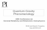 Quantum Gravity Phenomenologyepoisson/ccgrra/myers.pdf · Amelino-Camelia, Ellis, Mavromatos, Nanopoulos & Sarkar, Nature 1998 “Quantum Gravity Phenomenology” violations of local