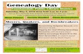 Genealogy Day · 2015-03-09 · make a difference in your family ... [2 Coke [2 Diet Coke [2 Dr. Pepper Diet Dr. Pepper [2 7 Up Root Beer C] Sunkist [2 Ginger Ale Blue PowerAde Beverages: