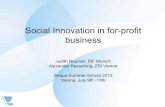 Social Innovation in for-profit business · Social Innovation in for-profit business Judith Neumer, ... Archie B. Carroll 1979. 9 ... (Milton Friedman 1970)