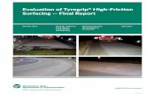 Evaluation of Tyregrip High-Friction Surfacing -- Final Report · 2017-07-24 · Evaluation of Tyregrip® High-Friction Surfacing – Final Report April 2017 6. PERFORMING ORGANIZATION