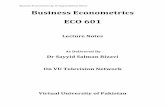 Business Econometrics by Dr Sayyid Salman Rizavi … Econometrics by Dr Sayyid Salman Rizavi Business Econometrics ... This includes the use of Microsoft Excel till ... A Modern Approach,