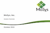 MoSys, Inc. - media.corporate-ir.netmedia.corporate-ir.net/media_files/IROL/12/123322/12.10.15/MoSys... · This presentation may contain forward- looking statements about MoSys ,